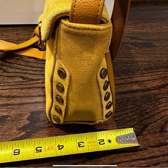 Lionel Pebbled Leather & Suede Riveted Handbag Purse, NWT - Picture 7 of 9